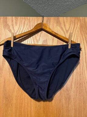 Athleta Navy Ruched Side Bikini Bottoms - Deep Navy